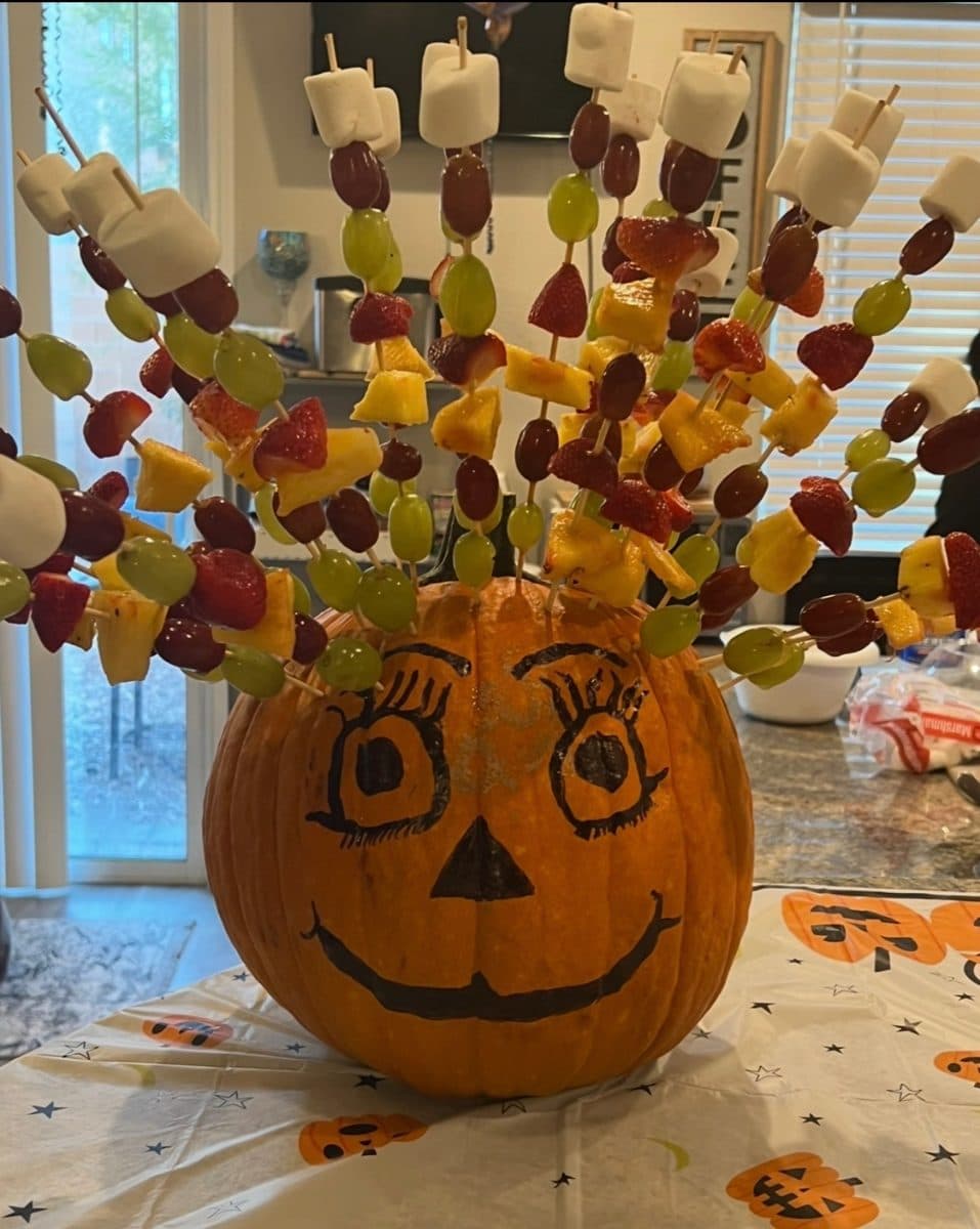 Pumpkin fruit kabobs