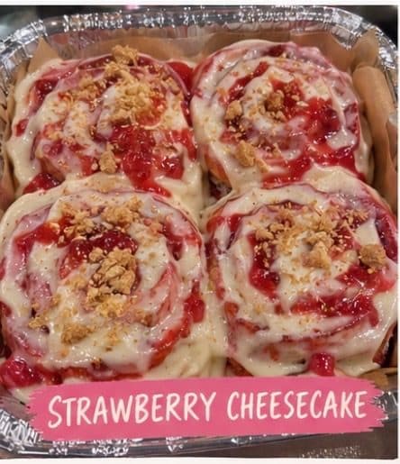 Strawberry Cheesecake cinnamon rolls